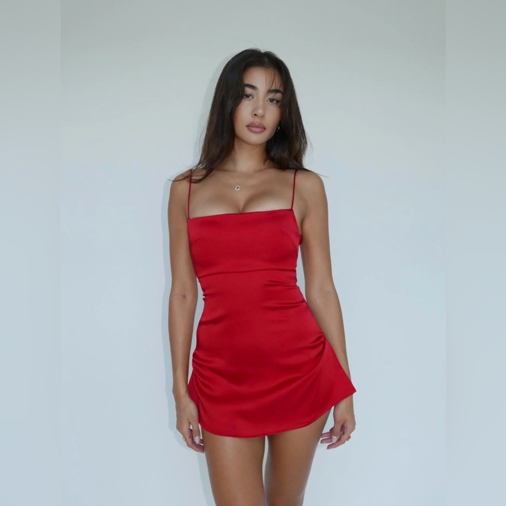 Cherie Attire Gabrielle Mini Dress Red Size S NWT
